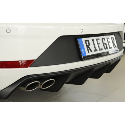 Rieger vložka zadního nárazníku pro Seat Leon FR 5F 5-dvéř. (ST/Combi) po faceliftu, plast ABS bez povrchové úpravy, pro dvojitou koncovku vlevo