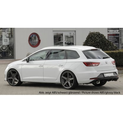 Rieger vložka zadního nárazníku pro Seat Leon FR 5F 5-dvéř. (ST/Combi) před faceliftem, plast ABS bez povrchové úpravy, pro sportovní koncovky na obou stranách 100 mm