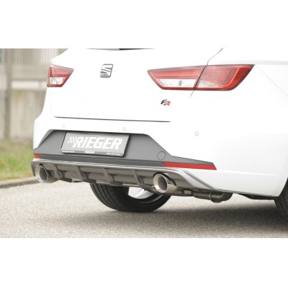 Rieger vložka zadního nárazníku pro Seat Leon FR 5F 5-dvéř. (ST/Combi) před faceliftem, plast ABS s povrchovou úpravou Carbon-Look, pro sportovní koncovky na obou stranách 100 mm