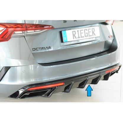 Rieger vložka zadního nárazníku pro Škoda Octavia RS NX combi, plast ABS lakovaný do černé lesklé barvy