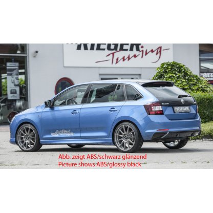 Rieger vložka zadního nárazníku pro Škoda Rapid NH spaceback vč. faceliftu, plast ABS bez povrchové úpravy, pro vozy bez tažného zařízení
