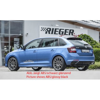 Rieger vložka zadního nárazníku pro Škoda Rapid NH spaceback vč. faceliftu, plast ABS s povrchovou úpravou Carbon-Look, pro vozy bez tažného zařízení