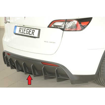 Rieger vložka zadního nárazníku pro Tesla Model Y 003, plast ABS bez povrchové úpravy, bez tažného zařízení