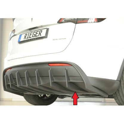 Rieger vložka zadního nárazníku pro Tesla Model Y 003, plast ABS bez povrchové úpravy, s tažným zařízením
