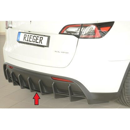 Rieger vložka zadního nárazníku pro Tesla Model Y 003, plast ABS bez povrchové úpravy, s tažným zařízením