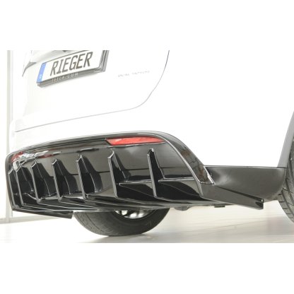 Rieger vložka zadního nárazníku pro Tesla Model Y 003, plast ABS lakovaný do černé lesklé barvy, s tažným zařízením