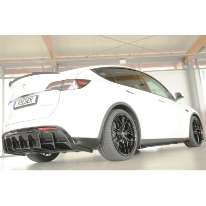 Rieger vložka zadního nárazníku pro Tesla Model Y 003, plast ABS lakovaný do černé lesklé barvy, s tažným zařízením
