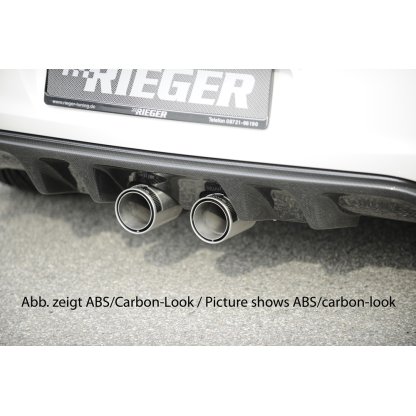 Rieger vložka zadního nárazníku pro Volkswagen Golf 6 3-dvéř., 5-dvéř., plast ABS s povrchovou úpravou Carbon-Look, pro dvojitou koncovku uprostřed
