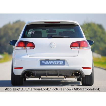 Rieger vložka zadního nárazníku pro Volkswagen Golf 6 GTD, GTI 3-dvéř., 5-dvéř., kabriolet, plast ABS lakovaný do černé lesklé barvy