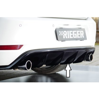 Rieger vložka zadního nárazníku pro Volkswagen Golf 6, plast ABS lakovaný do černé lesklé barvy