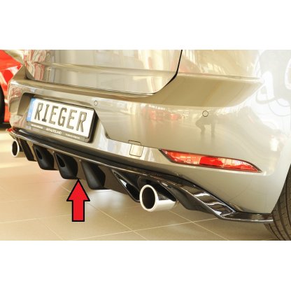 Rieger vložka zadního nárazníku pro Volkswagen Golf 7 GTI 3-dvéř., 5-dvéř. po faceliftu, plast ABS lakovaný do černé lesklé barvy