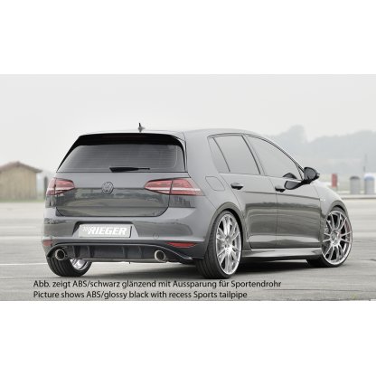 Rieger vložka zadního nárazníku pro Volkswagen Golf 7 GTI 3-dvéř., 5-dvéř. před faceliftem, plast ABS lakovaný do černé lesklé barvy