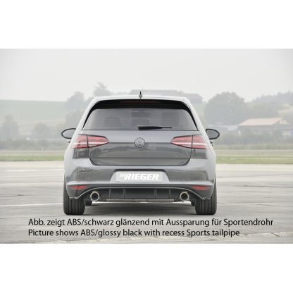 Rieger vložka zadního nárazníku pro Volkswagen Golf 7 GTI 3-dvéř., 5-dvéř. před faceliftem, plast ABS lakovaný do černé lesklé barvy