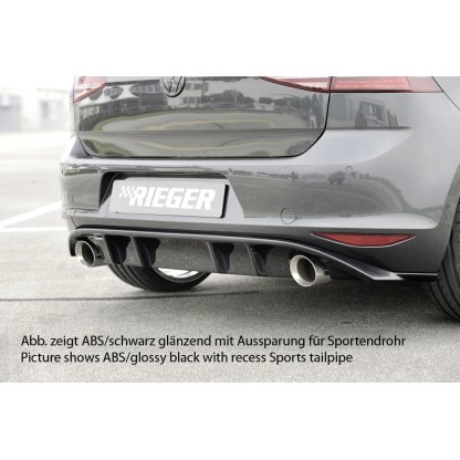 Rieger vložka zadního nárazníku pro Volkswagen Golf 7 GTI 3-dvéř., 5-dvéř. před faceliftem, plast ABS s povrchovou úpravou Carbon-Look