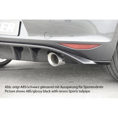 Rieger vložka zadního nárazníku pro Volkswagen Golf 7 GTI 3-dvéř., 5-dvéř. před faceliftem, plast ABS s povrchovou úpravou Carbon-Look
