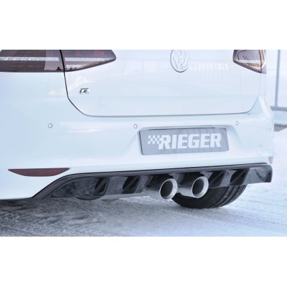 Rieger vložka zadního nárazníku pro Volkswagen Golf 7 R 3-dvéř., 5-dvéř. před faceliftem, plast ABS lakovaný do černé lesklé barvy