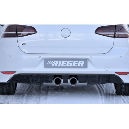 Rieger vložka zadního nárazníku pro Volkswagen Golf 7 R 3-dvéř., 5-dvéř. před faceliftem, plast ABS lakovaný do černé lesklé barvy