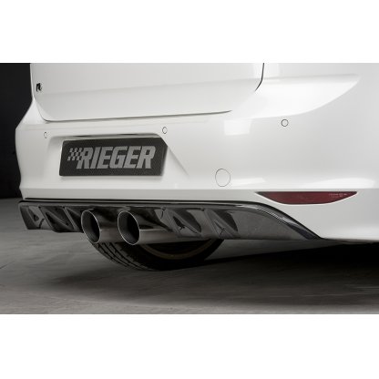 Rieger vložka zadního nárazníku pro Volkswagen Golf 7 R 3-dvéř., 5-dvéř. před faceliftem, plast ABS lakovaný do černé lesklé barvy