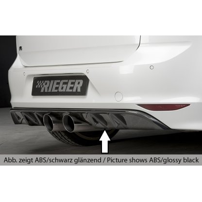Rieger vložka zadního nárazníku pro Volkswagen Golf 7 R 3-dvéř., 5-dvéř. před faceliftem, plast ABS s povrchovou úpravou Carbon-Look