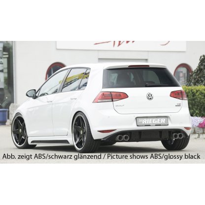 Rieger vložka zadního nárazníku pro Volkswagen Golf 7 vč. GTI, GTI Clubsport 3-dvéř., 5-dvéř. před faceliftem, plast ABS bez povrchové úpravy, pro dvojité koncovky na obou stranách