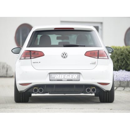 Rieger vložka zadního nárazníku pro Volkswagen Golf 7 vč. GTI, GTI Clubsport 3-dvéř., 5-dvéř. před faceliftem, plast ABS lakovaný do černé lesklé barvy, pro dvojité koncovky na obou stranách