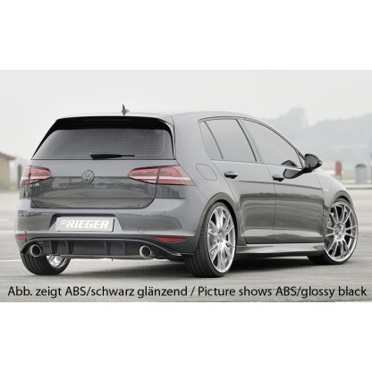Rieger vložka zadního nárazníku pro Volkswagen Golf 7 vč. GTI, GTI Clubsport 3-dvéř., 5-dvéř. před faceliftem, plast ABS s povrchovou úpravou Carbon-Look, pro sportovní koncovky na obou stranách 100 mm