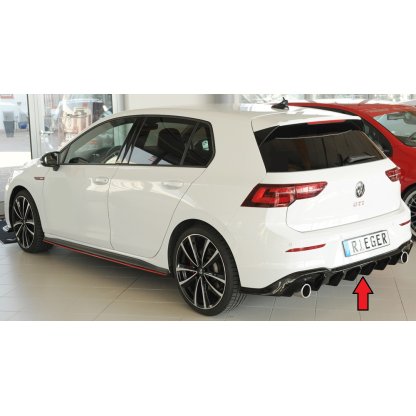 Rieger vložka zadního nárazníku pro Volkswagen Golf 8 GTI 5-dvéř., plast ABS lakovaný do černé lesklé barvy