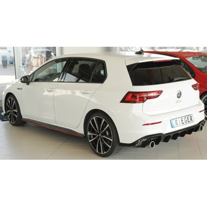 Rieger vložka zadního nárazníku pro Volkswagen Golf 8 GTI 5-dvéř., plast ABS lakovaný do černé lesklé barvy