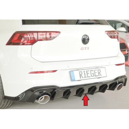 Rieger vložka zadního nárazníku pro Volkswagen Golf 8 GTI Clubsport 5-dvéř., plast ABS lakovaný do černé lesklé barvy