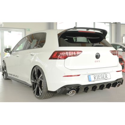 Rieger vložka zadního nárazníku pro Volkswagen Golf 8 GTI Clubsport 5-dvéř., plast ABS lakovaný do černé lesklé barvy
