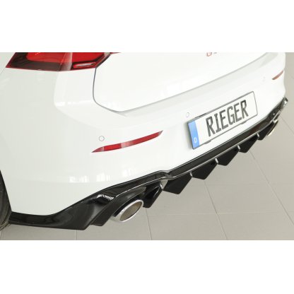 Rieger vložka zadního nárazníku pro Volkswagen Golf 8 GTI Clubsport 5-dvéř., plast ABS lakovaný do černé lesklé barvy