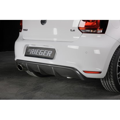 Rieger vložka zadního nárazníku pro Volkswagen Polo 6 GTI 3-dvéř., 5-dvéř. před faceliftem, plast ABS s povrchovou úpravou Carbon-Look