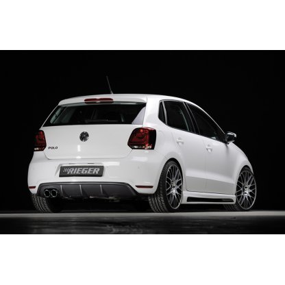 Rieger vložka zadního nárazníku pro Volkswagen Polo 6 GTI 3-dvéř., 5-dvéř. před faceliftem, plast ABS s povrchovou úpravou Carbon-Look