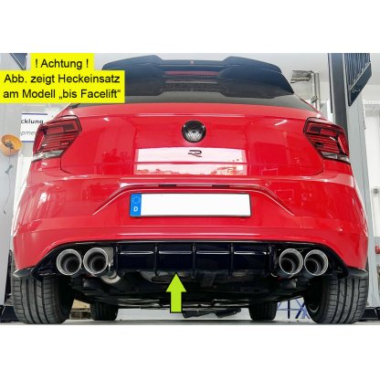 Rieger vložka zadního nárazníku pro Volkswagen Polo AW 5-dvéř., plast ABS lakovaný do černé lesklé barvy, Facelift