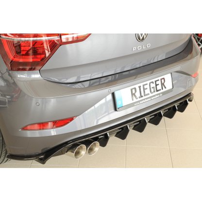 Rieger vložka zadního nárazníku pro Volkswagen Polo AW 5-dvéř., plast ABS lakovaný do černé lesklé barvy, GTI, r.v. 06/2021-