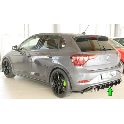 Rieger vložka zadního nárazníku pro Volkswagen Polo AW 5-dvéř., plast ABS lakovaný do černé lesklé barvy, GTI, r.v. 06/2021-