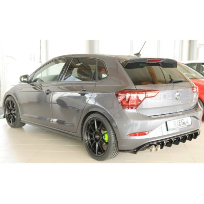 Rieger vložka zadního nárazníku pro Volkswagen Polo AW 5-dvéř., plast ABS lakovaný do černé lesklé barvy, GTI, r.v. 06/2021-