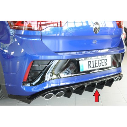 Rieger vložka zadního nárazníku pro Volkswagen T-roc R A1 5-dvéř., plast ABS lakovaný do černé lesklé barvy, pro vozy s tažným zařízením