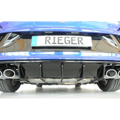 Rieger vložka zadního nárazníku pro Volkswagen T-roc R A1 5-dvéř., plast ABS lakovaný do černé lesklé barvy, pro vozy s tažným zařízením