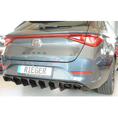Rieger vložka zadního nárazníku (pro vozy bez tažného zař.) pro Seat Leon KL 5-dvéř. (ST/sportstourer), plast ABS lakovaný do černé lesklé barvy