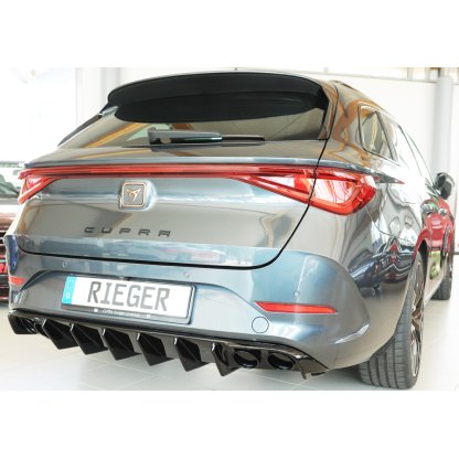Rieger vložka zadního nárazníku (pro vozy bez tažného zař.) pro Seat Leon KL 5-dvéř. (ST/sportstourer), plast ABS lakovaný do černé lesklé barvy