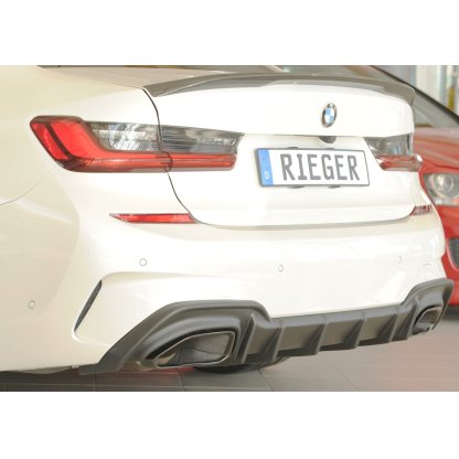 Rieger vložka zadního nárazníku (pro vozy s tažným zařízením) pro BMW řada 3 G21 touring, plast ABS bez povrchové úpravy, pro orig. koncovky vlevo/vpravo (M340i/M340d)