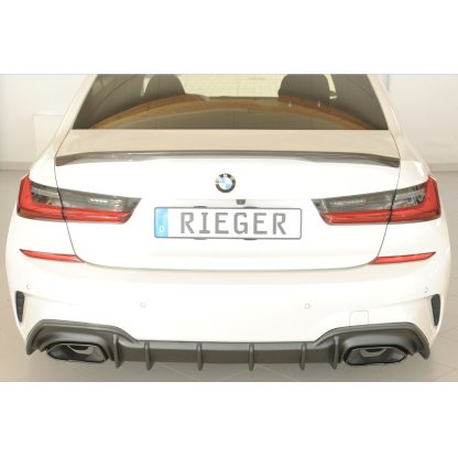 Rieger vložka zadního nárazníku (pro vozy s tažným zařízením) pro BMW řada 3 G21 touring, plast ABS bez povrchové úpravy, pro orig. koncovky vlevo/vpravo (M340i/M340d)