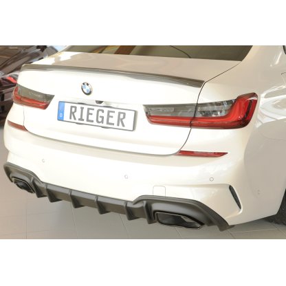 Rieger vložka zadního nárazníku (pro vozy s tažným zařízením) pro BMW řada 3 G21 touring, plast ABS bez povrchové úpravy, pro orig. koncovky vlevo/vpravo (M340i/M340d)