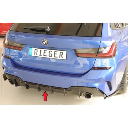 Rieger vložka zadního nárazníku (pro vozy s tažným zařízením) pro BMW řada 3 G21 touring, plast ABS lakovaný do černé lesklé barvy