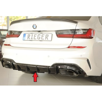 Rieger vložka zadního nárazníku (pro vozy s tažným zařízením) pro BMW řada 3 G21 touring, plast ABS lakovaný do černé lesklé barvy, M340i/M340d