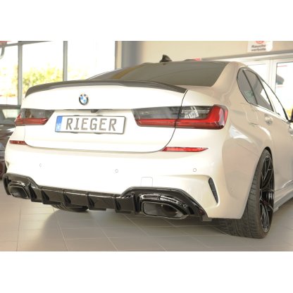 Rieger vložka zadního nárazníku (pro vozy s tažným zařízením) pro BMW řada 3 G21 touring, plast ABS lakovaný do černé lesklé barvy, M340i/M340d