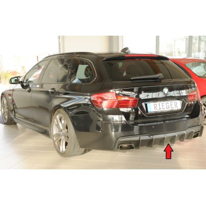 Rieger vložka zadního nárazníku (pro vozy s tažným zařízením) pro BMW řada 5 F11 touring, plast ABS bez povrchové úpravy, pro orig. koncovky výfuku vlevo/vpravo