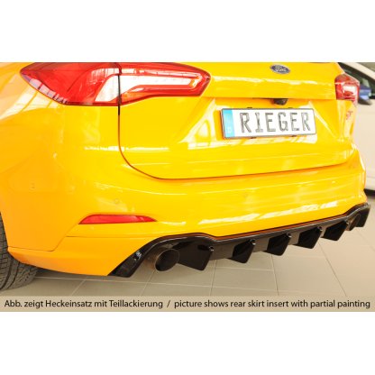 Rieger vložka zadního nárazníku (pro vozy s tažným zařízením) pro Ford Focus 4 ST 5-dvéř. (combi), plast ABS lakovaný do černé lesklé barvy