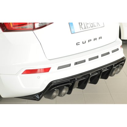 Rieger vložka zadního nárazníku (pro vozy s tažným zařízením) pro Seat Ateca Cupra 5FP, plast ABS lakovaný do černé lesklé barvy